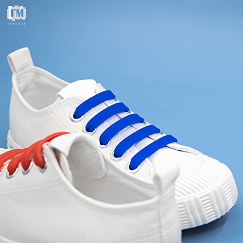 Image of INMAKER No Tie Shoelaces for Adults and Kids, Elastic Laces for Sneakers | Rubber Silicone Tieless Laces, Stretchy Shoelaces