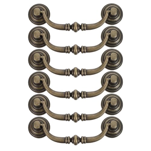 NAMOARLY Tiradores de armario de cocina 6 piezas tiradores retro con orificio de 9,6 cm para muebles y gabinetes de estilo rústico metálicos