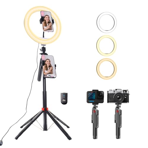 Trépied de téléphone portable avec anneau lumineux pour visioconférence