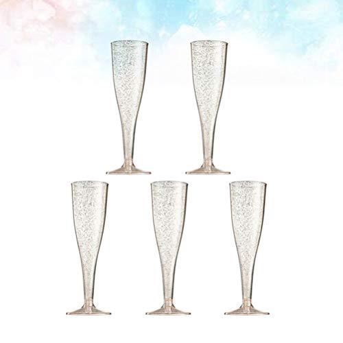 Cabilock 10 peças descartáveis de plástico taças de champanhe para banquete de coquetel, copo de vin