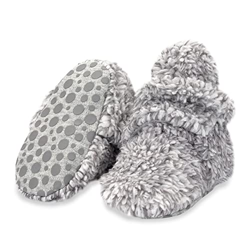 Image of Zutano Unisex Furry Baby Booties with Grippers, Organic Cotton Lining, Baby Registry Must Haves