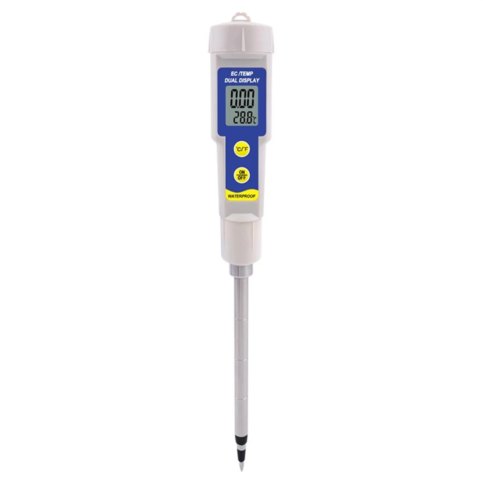Misuratore del suolo 2 in 1 Tester di conducibilità della temperatura CE Test di nutrienti liquidi Impermeabile for piantare giardinaggio Coltura idroponica indoor,Giardino,Prato,Interno,Uso esterno