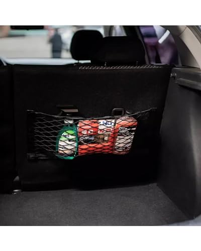 Filet de rangement pour voiture en polyester noir avec sangles de fixation - 5