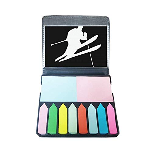 Boîte de marque-page ski silhouette noire pour vos lectures au coin du feu