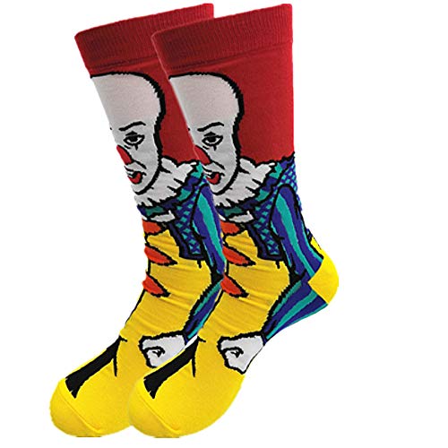 Qivor 8 Pares Horror Película Personaje Imprimir Crzay Calcetines Divertido Dibujos Animados Nuevos Calcetines de algodón Estilo de Calle Thin Vestido de Verano Novechos Calcetines de Terror