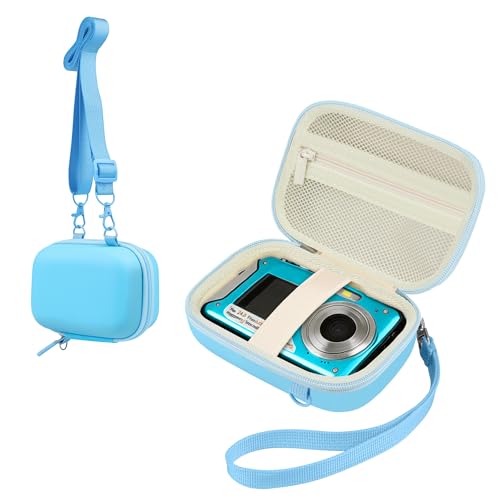 Funda impermeable rígida para cámara, color azul