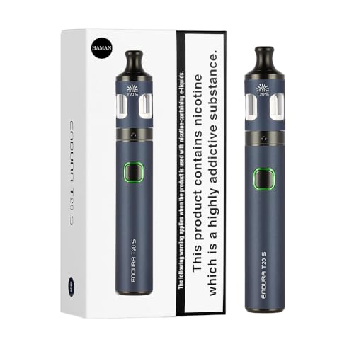 Innokin Endura T20S Vaping Kit 1500mAh E-Cig Vape Kits with Top-Refill 2ml Prism T20S MTL Tank Simple 1-Button Design Haman Clear Liquid Window Nicotine Free (Blue)