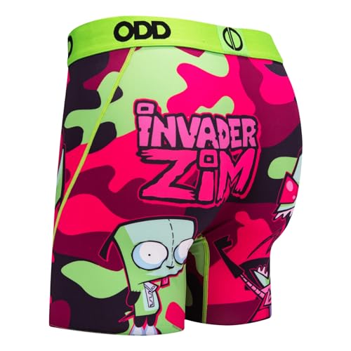 Odd Sox Men's Novelty Underwear Boxer Briefs, Invader Zim Camo3