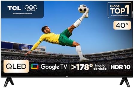 TCL, Smart TV, 40 Polegadas, FHD QLED, WiFi, Bluetooth, Google TV...