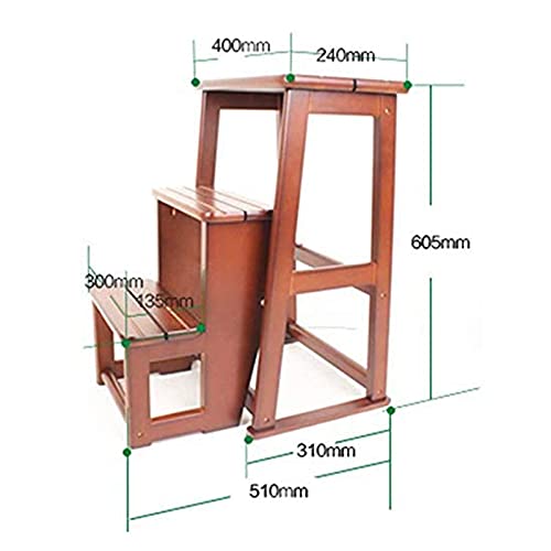 Taburete plegable delgado y resistente de madera de 3 escalones para cocina y niños 3
