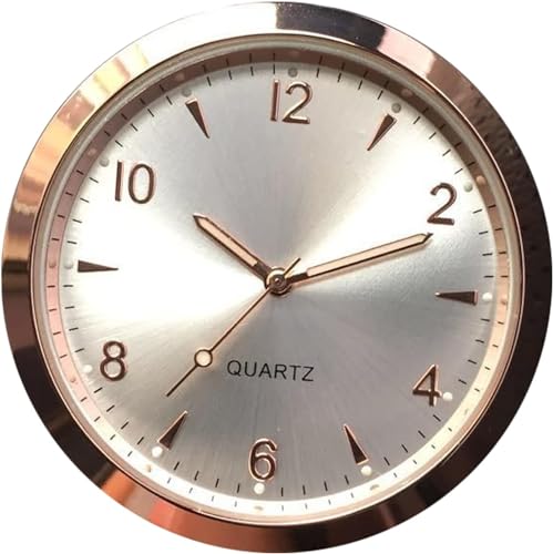 Ziuuihu 多機能 蛍光 カーダッシュボード時計車ミニオートクロックカークロックリフィットインテリア明るいクォーツアナログウォッチ装飾品付き装飾品クール装飾 車の時計の文字盤発光車の電子時計の装飾品ミニポータブル小型車 (Gold 金)