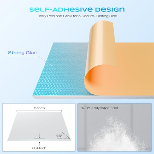 Image of 12 Pack Self-Adhesive Sound Proof Foam Panels for Walls 12 inchx12 inchx0.4 inch Fabric