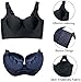 rosyclo Full Back Coverage Bras for Women, Fashion Deep Cup Hide Back Fat Bra with Shapewear Underwire Push Up Smoothing T-Shirt Bras (38DD, Black)