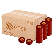 GTSE Brown Electrical Tape, 120 Rolls Bulk Box Waterproof, Industrial Grade Vinyl, 3/4 in x 66ft Strong Self-Adhesive PVC Electric Tape for Wire Insulation, 7 Mil, 600V UL/CSA Listed