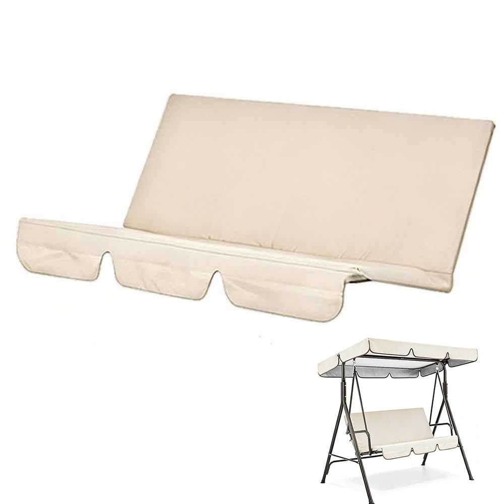 ZYXQQJ Garden Seat Cover For Rocking Chair Outdoor Replacement Swing Seat Cover 51"x18"x3" 59"x20"x4" Patio Swing Cushion Protection(Beige,150x50x10cm/59x20x4in)