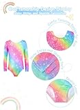 XiaoMoSha Gymnastics Leotards for Girls Long Sleeve Dance Leotard Sparkle Ballet Dancewear for Little Girls,Rainbow,7-8 Years - Image 4