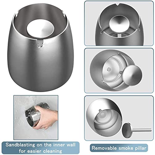 Cendrier de voyage portable extérieur en acier inoxydable compact - 6