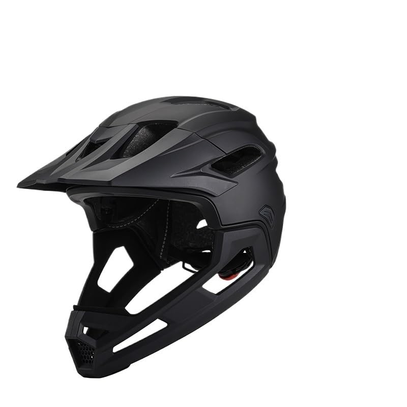 Casco Bicicleta Casco de Bicicleta montaña for Adulto, Casco Motociclismo una Pieza Desmontable Cara Completa, protección for la Cabeza(Noir)