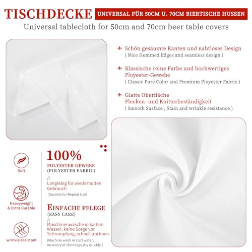Showgeous Bier-Tischdecken 4er-Pack Weiß 100x250cm – Ansicht 4