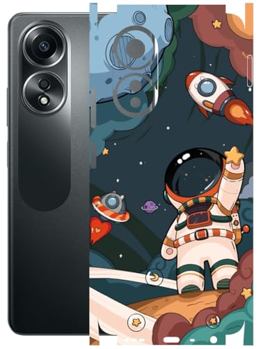 Image of AtOdds - Full Body Back Screen Guard Protector Film - Lamination Wrap Skin Sticker Compatible with Oppo A58 (4G) | Scratchproof Matte Finish (Space)