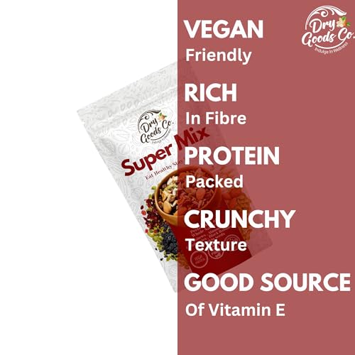 Image of Dry Goods Co. Premium Trail Mix 200g - Almonds (Badam), Cashews (Kaju), Black Raisins, Pumpkin Seeds & Cranberries | Healthy Snack | Rich in Protein & Fiber | No Added Preservatives | Ready to Eat Trail Mix