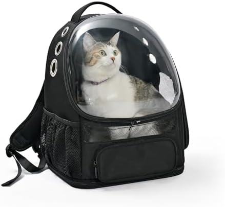 Amazon Basics Pet Carrier Backpack for Small Cats & Dogs, Collaps...