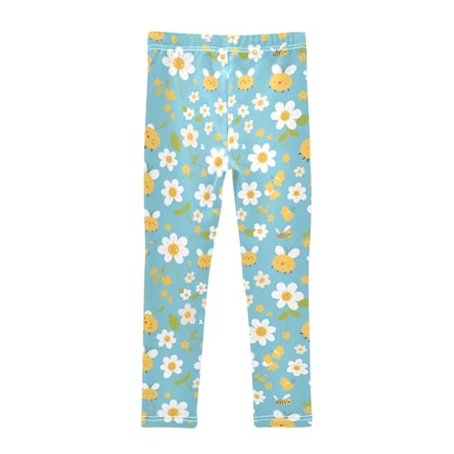 Honey Bees Daisy Kids Baby Girls Athletic Leggings Comfortable Full Length Dance Pants Gym2