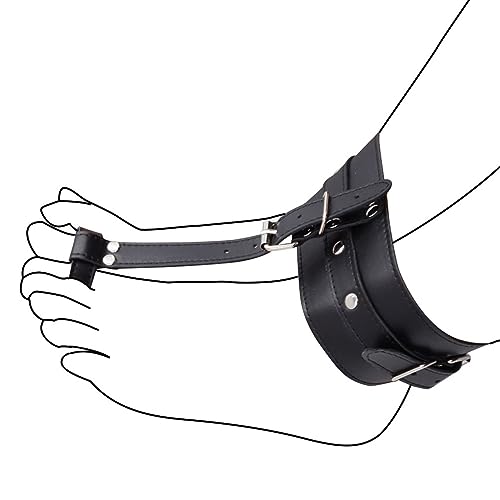 WOPOLIUE Bondage Leder Fußfesseln Fuß Fesseln mit Zehen Fessel Fußfesseln Erotik Zehen Fesseln Zehenmanschetten Verstellbare Sklaven Fetisch Sexspielzeug für Paare Frauen und Männer Extrem