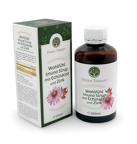 Herbal Therapy Sirope de bienestar Imuno con equinácea y zinc, suplemento nutricional, 200 ml