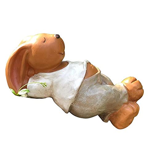 Sculpture lapin en résine durable avec finitions détaillées pour décoration intérieur et extérieur