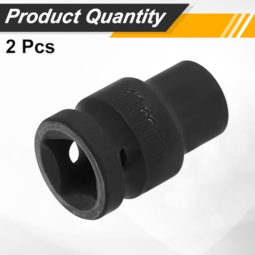 Image of HARFINGTON 2pcs 1 /2 inch Drive x 11mm Shallow Impact Socket 12-Point Metric CR-V Steel Spindle Nut Impact Flip Sleeve for Home Auto Nuts Bolts Repair