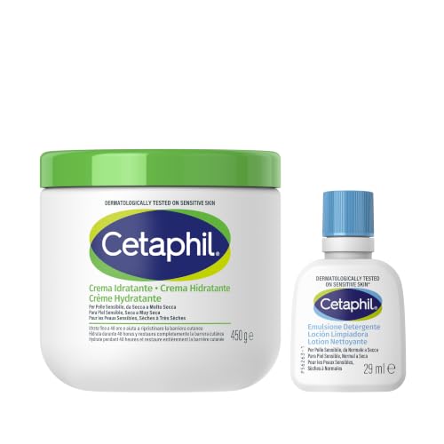 Cetaphil Crema Idratante Viso e Corpo 450g + Emulsione Detergente 29ml