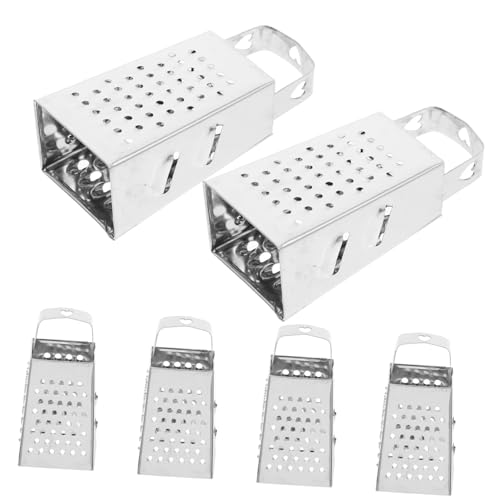 OUNONA Professional Mini Cheese Grater Set 6pcs Stainless Steel Fruit Vegetable Potato Slicer Box Grater Handheld Ginger Shredder Kitchen Accessories