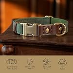 Soft PU Leather Dog Collars for Small Dogs,Classic Adjustable Dog Collars with Quick Release Metal Buckle,Easy Clean and Comfortable with Nylon Lining,Green,S Neck 11-15" - Image 4