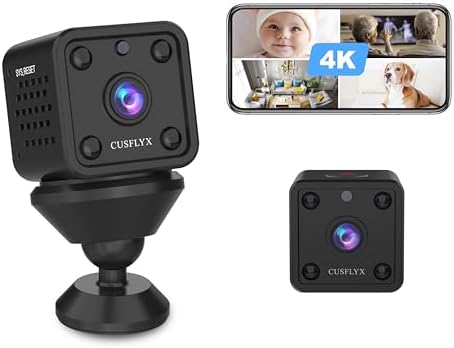 [ Upgrade ] 4K Mini WiFi Cámaras Espía Cloud Recargable Cámara de Seguridad IR Visión Nocturna Detección Movimiento Fácil de Configurar para Bebé Mascotas Viejos 2.4G