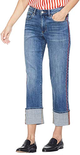 Vince Camuto Womens Piped Trim Straight Leg Jeans