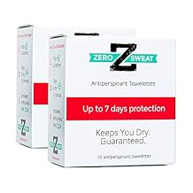 ZeroSweat Antiperspirant Wipes Deodorant | Clinical Strength Hyperhidrosis Treatment - Reduces Armpit Sweat - 20 Wipes New & Improved
