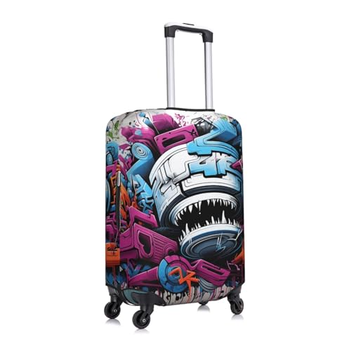 Travel Luggage Cover Fashion Suitcase Protector Colorful Graffiti Spandex Baggage Covers Washable Suitcase Covers Anti-Scratch Luggage Cover Protectors Fits 18-32 Inch Suitcases X-Large2