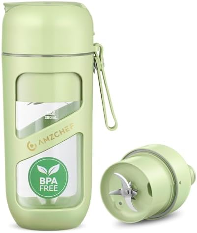 AMZCHEF Portable Glass Blender – Mini Vacuum Blender for Smoothie...