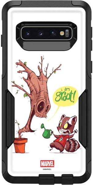 Skinit Decal Phone Skin Compatible with OtterBox Commuter Galaxy S10 - Officially Licensed Marvel Rocket Raccoon and Groot Tall Tails Design