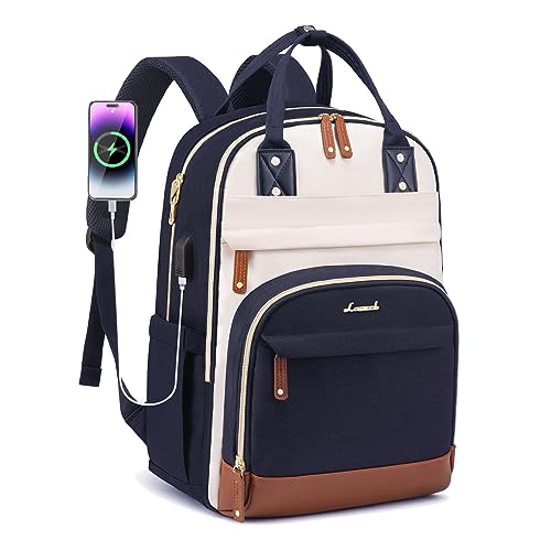 LOVEVOOK Laptop Backpack for Women Waterproof 15.6 inch Work Bag Womens Rucksack with Anti-theft Zipper & USB Port