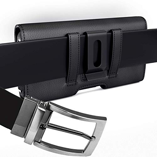 Pitau Belt Holster For Iphone 14, 14 Pro, 13 Pro, 13, 12 Pro, 12, Iphone 11, Xr - Premium Cell Phone Case With Belt Clip [Magnetic Closure] Id Card Holder Pouch (Fits Otterbox Commuter Case On) #TOP5