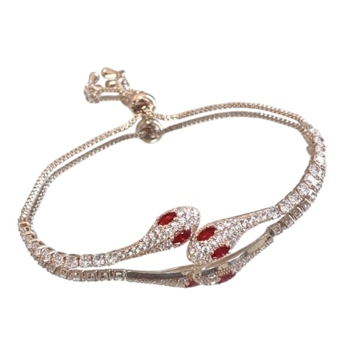 Luxurious Snake Design Adjustable Bracelet Sparkling For Evening Event