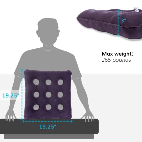 Braceability Inflatable Seat Cushion - Portable Pressure Relief Blow-Up Waffle Pad For Wheelchair, Office Chair, Airplane Or Car, Bed Sore Prevention, Hip Bursitis, Low Back Pain (Air Pump Included) #TOP1