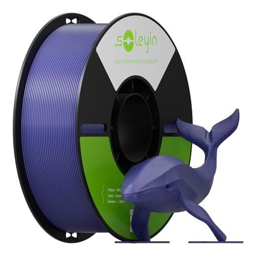 Soleyin PETG 3D Printer Filament 1.75mm, Neatly Wound Strong Toughness Filament, Smooth Glossy Finish, 1 kg Spool(2.2lbs) Dimensional Accuracy +/- 0.02mm, Fit Most FDM Printers(Sunset Blue)