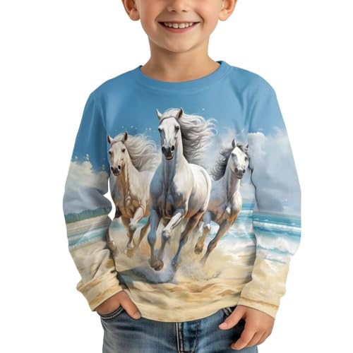 Image of Kids Long Sleeve Shirts for Girls 3-16 Year Old Cute Clothes for Teen Girls Casual Workout Tops