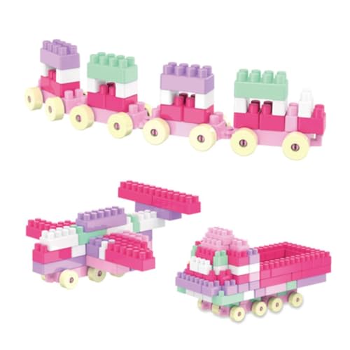 MESA INFANTIL EDUCATIVA COM BLOCOS DE MONTAR MEGA COMPRAS (Rosa)