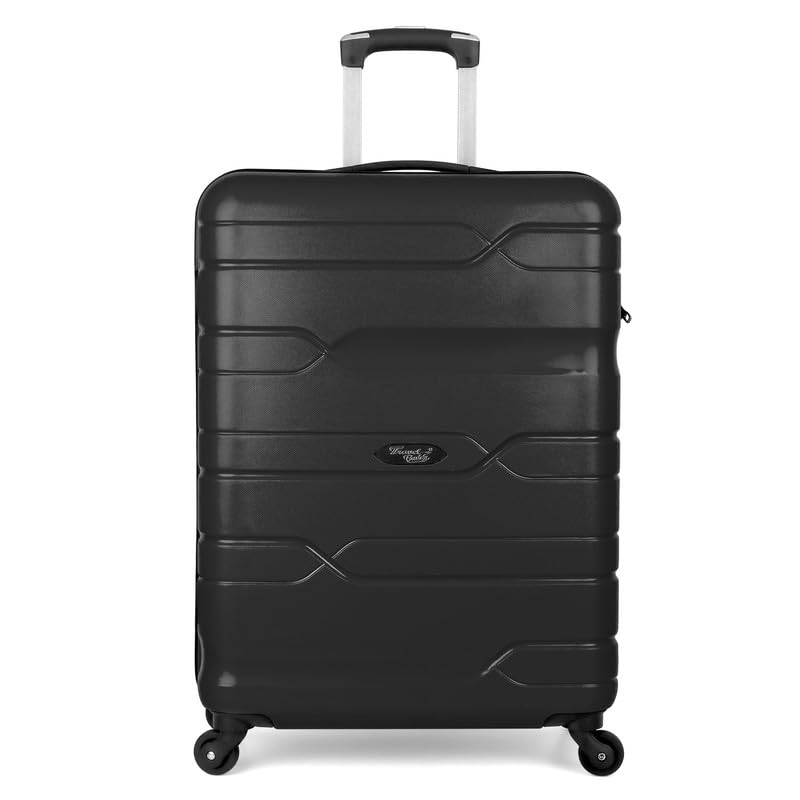 Image of TRAVELBUDDY Infinity 58 CM Cabin Hard Case Tourist Travel Luggage | Lightweight 4 Spinner Wheels Luggage | Suitcase | Cabin Trolley Bag | Small - Black | 5 Year Warranty