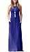 GRECERELLE Women's Round Neck Sleeveless A-line Casual Dress with Pockets Royal Blue-S