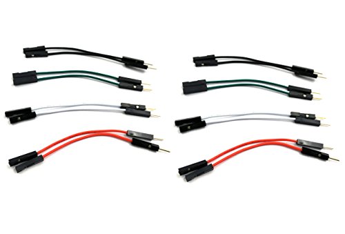 Duttek (2-Pack 4.5CM 4 Pin 2.54mm Pitch Separate Motherboard Header PCB Cable Male to Female Extender Extension Dupont Jumper Wires Cable 8pcs/Pack (4Pin M/F)